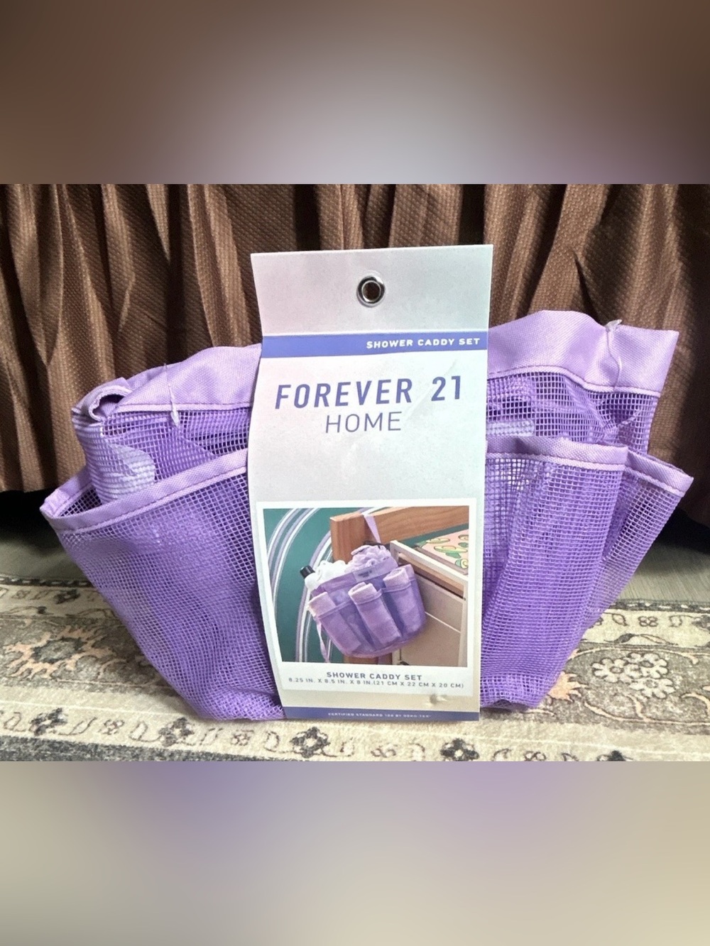 NWT Forever 21 Orchid Petal Purple 7 Piece Mesh Shower Caddy SET